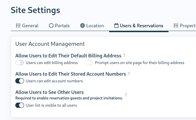 users & reservations