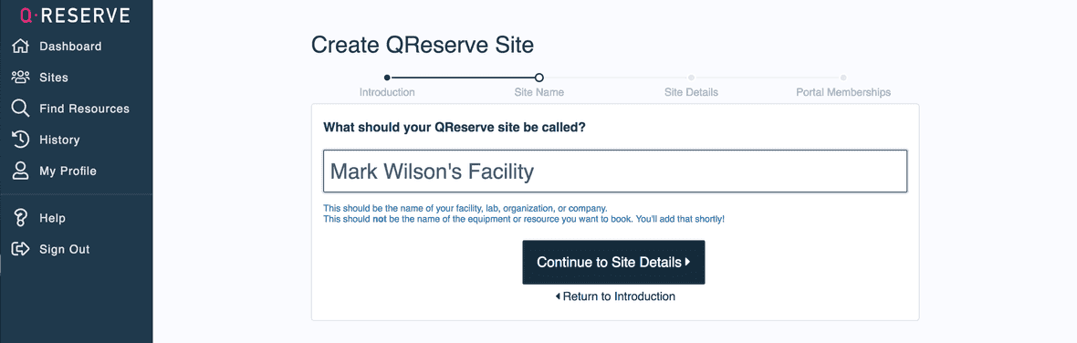 the name of your site