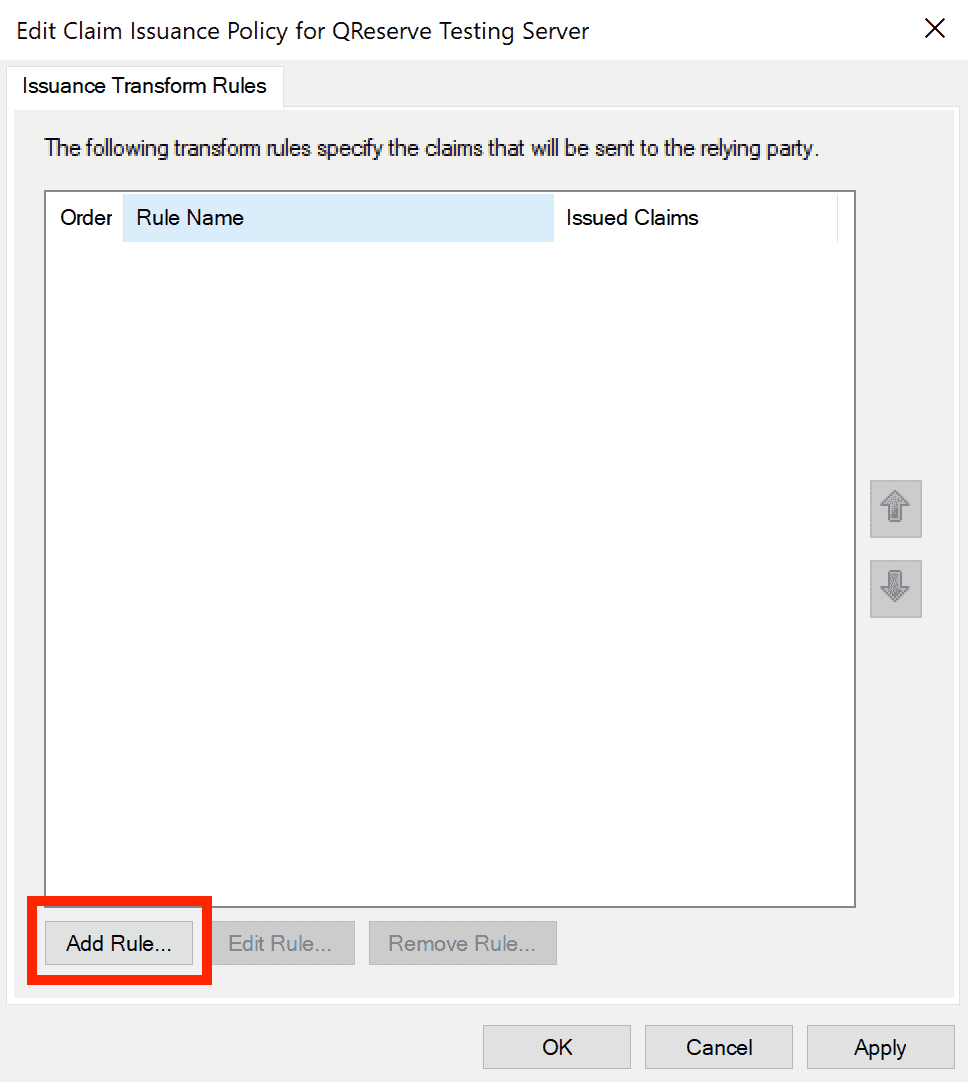 Click Add Rule to create a new rule