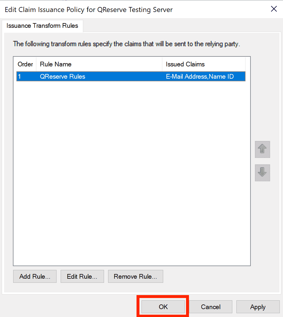 Click Finish and then click OK to save