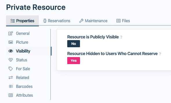 Resource Visibility Options