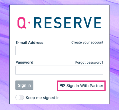Partner Sign In Screenshot