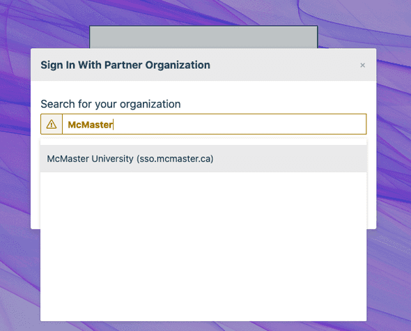 Partner Search Screenshot