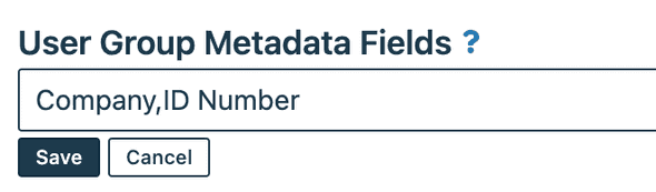 User Group Metadata Keys