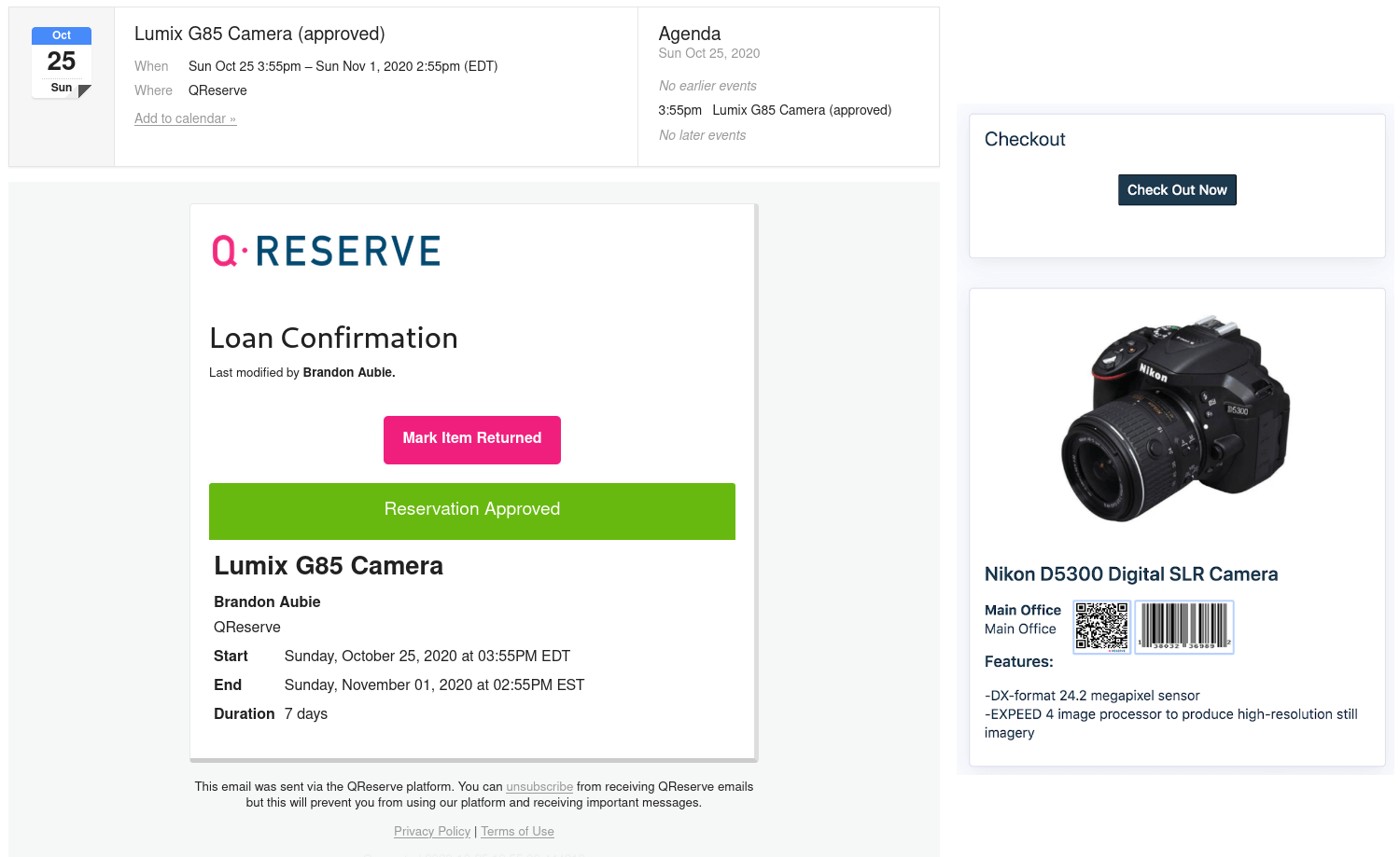 Checkout UI and confirmation email