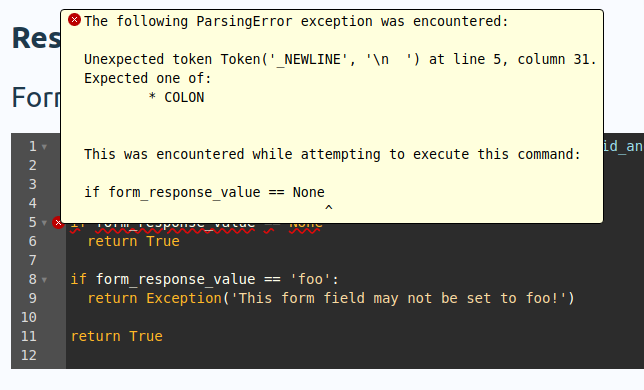 sneq IDE error example