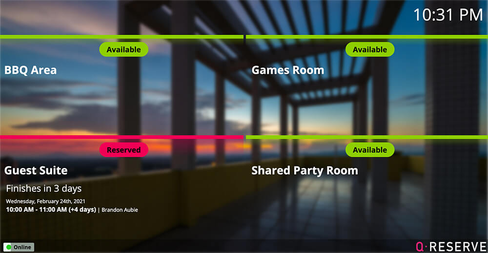 Meeting room and desk scheduling